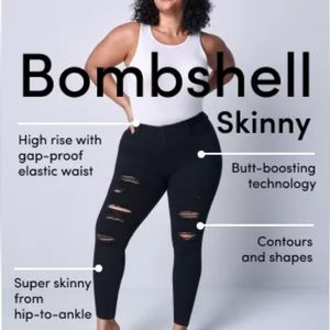 Torrid bombshell skinny distressed jeans size 16